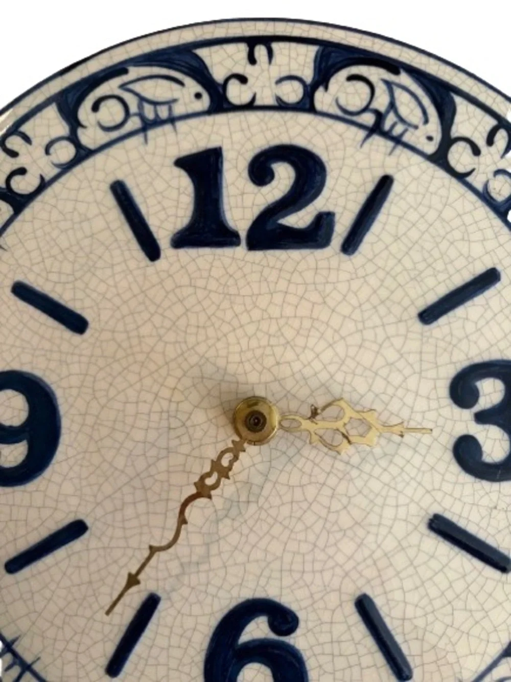 Vintage 1999 Potting Shed Dedham Rabbit Wall Clock Blue & White Cottagecore